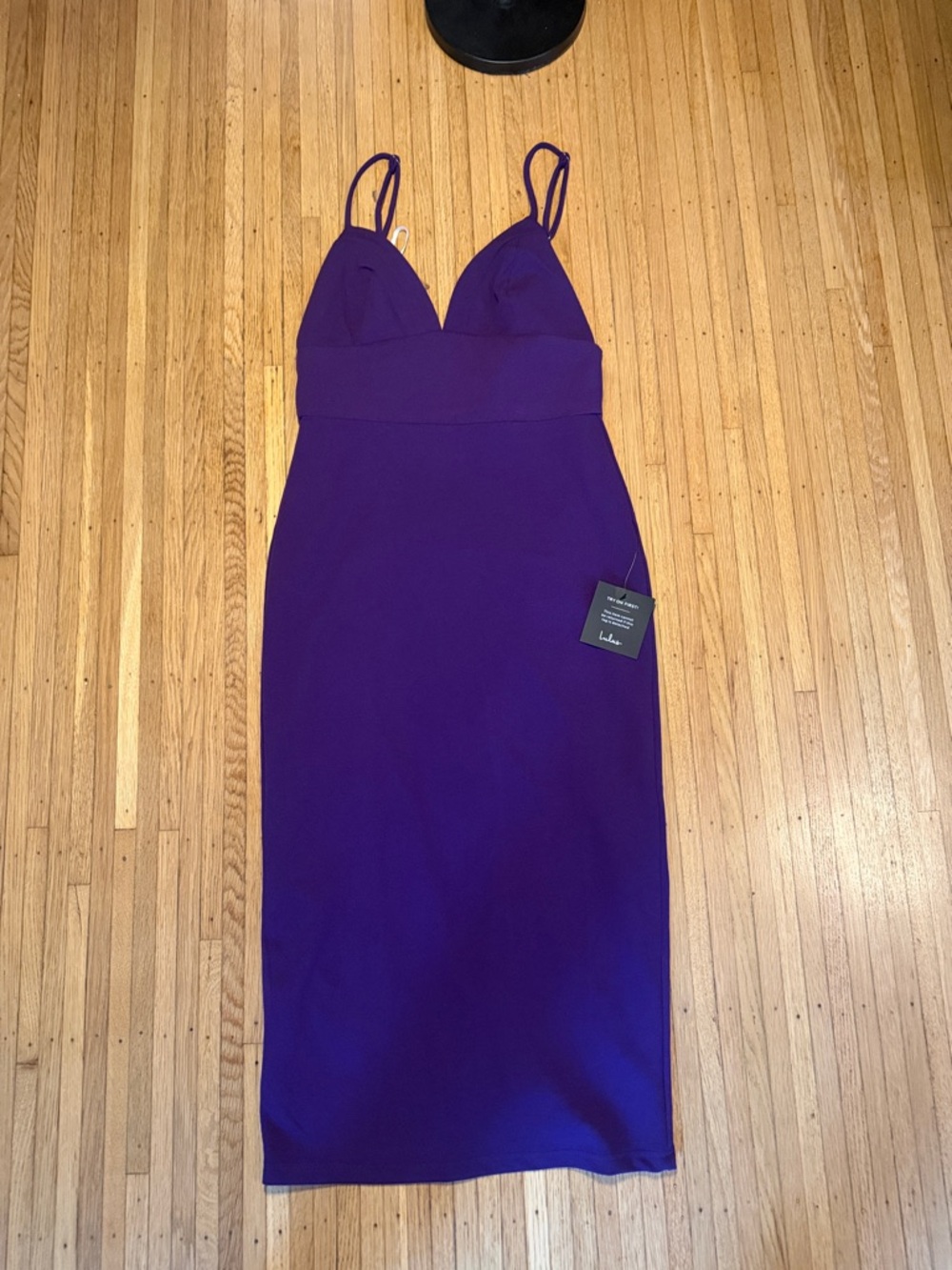Lulu's Deep Purple Zip-Back Dress
